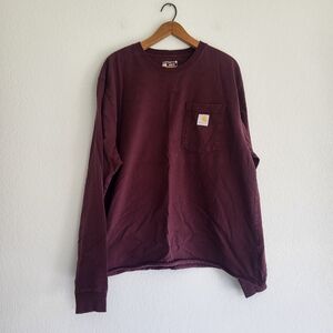Carhartt Maroon Long Sleeve Shirt